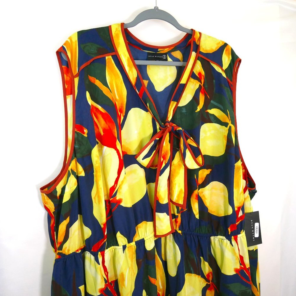 Ryan Wythe - Navy yellow floral dress - NWT - 32w